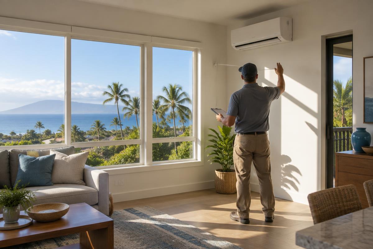 Assessing window sun exposure for mini-split sizing in a Maui condo